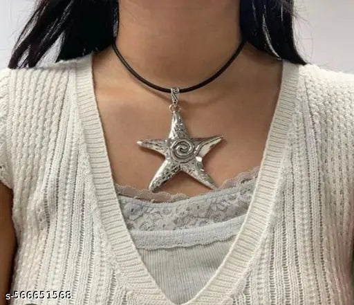 Fashion lobby Trending korean star fish pendant necklace for girls and women