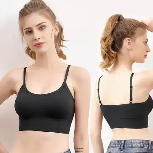 VELOMI Women’s Seamless Lightly Padded Sports Bra – Breathable Push-Up Comfort Underwear (Pack of 2)