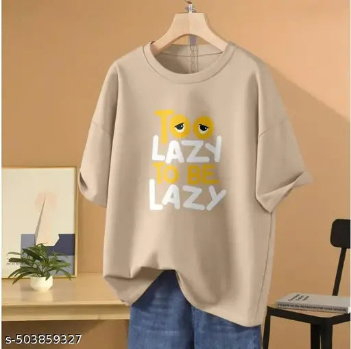 Trendy Feminine Sensational Oversize T-shirt & Tees Round Neck Casual & Partywear For Women's & Girls