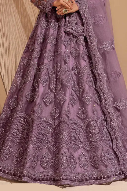 Women’s Net Embroidered Semi-Stitched Gown – Elegant Party & Festive Wear