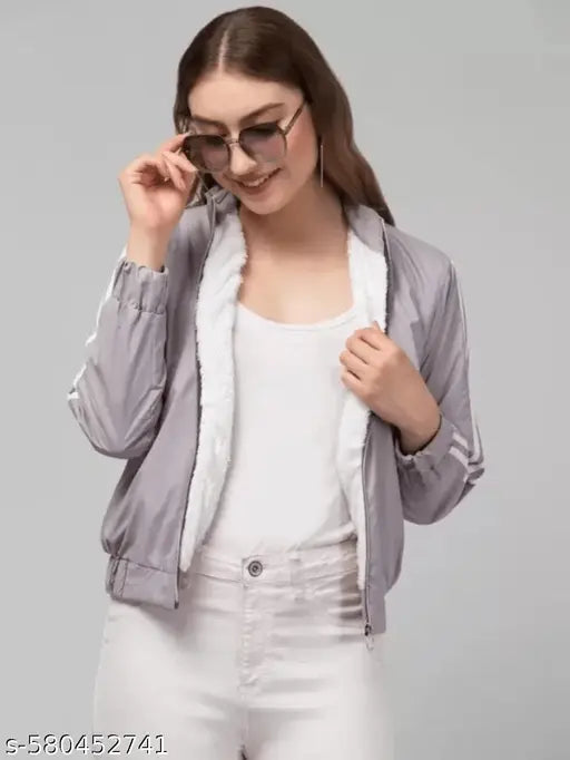VELOMI Trendy Grey Jacket for Women – Warmth Meets Effortless Style