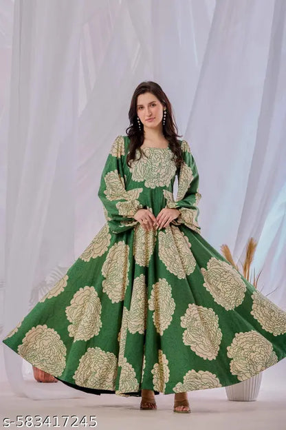 Women Floral Gown Dress