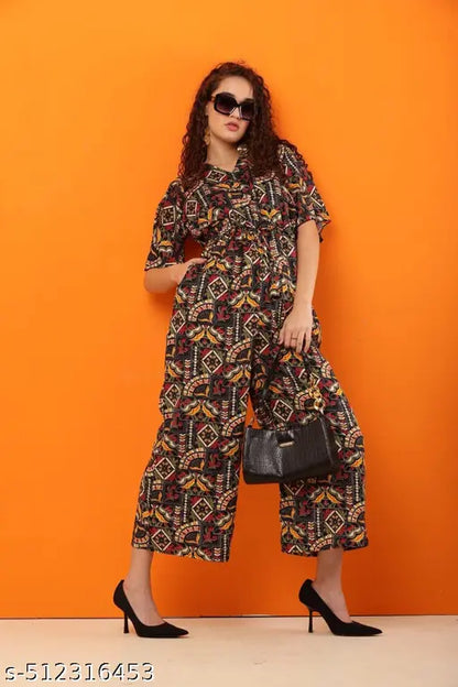 FOUR BROTHER'S STYLISH CREPE FABRIC JUMPSUIT FOR WOMEN | JS03