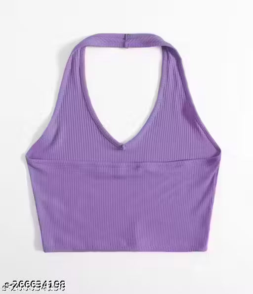 RAKUNO Ribbed halter top