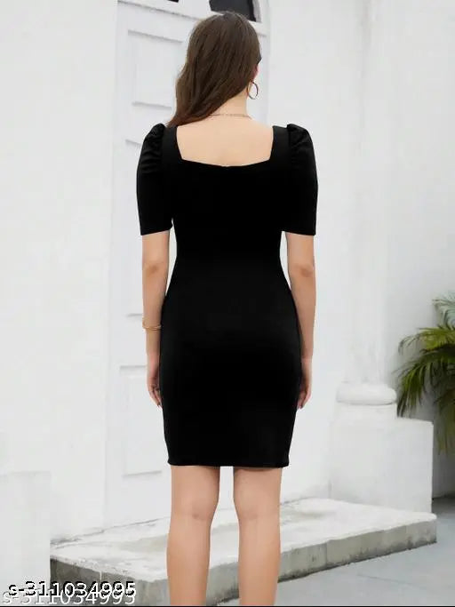 women BLACK dress western wear one piece