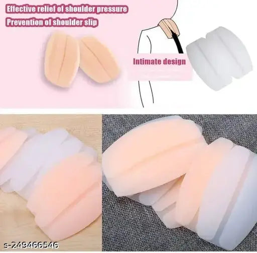 1 Pair Hot Selling Soft Nude Silicone Bra Strap Cushion Holder Decompression Narrow Anti-Slip Reusable Silicone Shoulder Pads