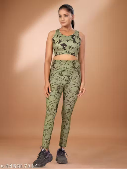 Women's Printed Top & Bottom Set Gym Wear | Track suit | Athletic Tracksuit