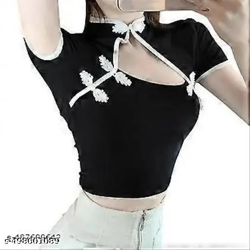 Korine top  half selleve_black
