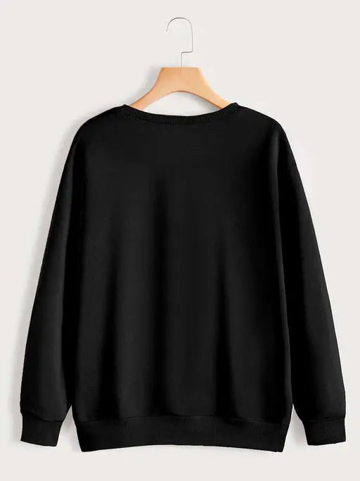 VELOMI Black & Red Tittli Sweatshirt – Stylish Casual Pullover for Women