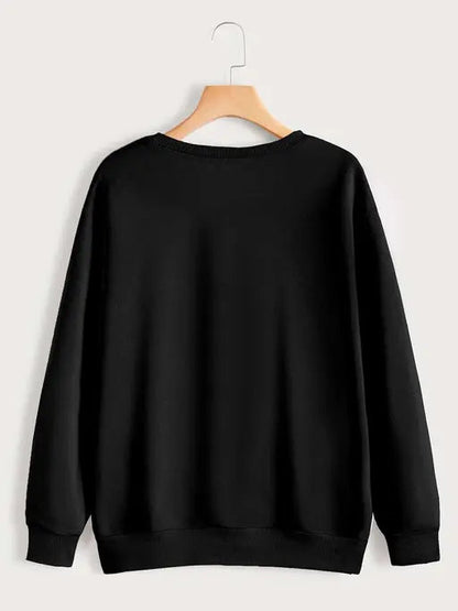VELOMI Black & Red Tittli Sweatshirt – Stylish Casual Pullover for Women