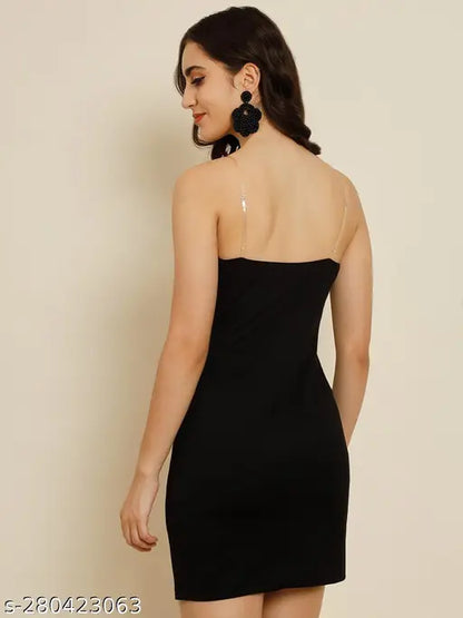 Faded bodycon front elastic dress Black