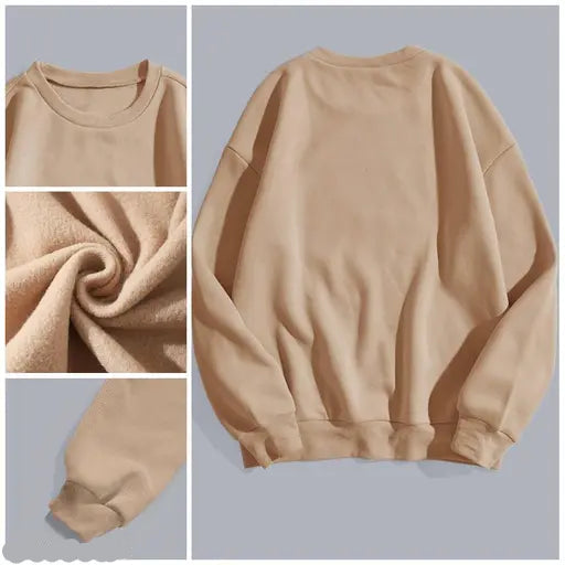 VELOMI Women’s Los Angeles Sweatshirt Combo – Casual Pullover Set in White & Orange, Long Sleeve Crewneck