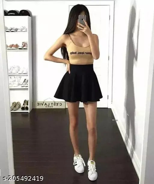 SWARA CRAFT Girl High Waist Skirt Short Skater Tennis Skirt Mini Skirt Women Skirt for Girls Women Stylish Long Skirt for Women Stylish Women's Above Knee Skirt