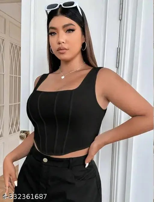 Women's Casual Slim Fit Square Neck Tank Top for Women/Girls