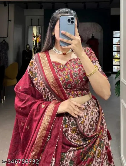 VELOMI Premium Tussar Silk Lehenga Choli – Regal Ethnic Ensemble