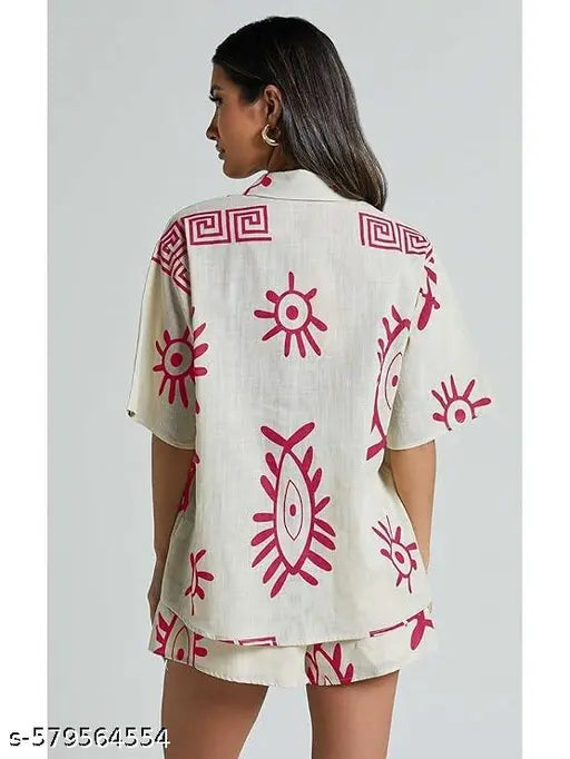 Stylish Co-ord Set for Women – Trendy Korean Summer Travel Outfit | Pajama Set for Women & Girl for Beach & Holiday Look