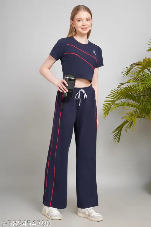 Jhoomantroo Girls/Womens Co-ords Set| Breezy Days Outfit Set| Soft & Stylish 2-Piece Set| Women's T-Shirt & Loose Pants Set| Relaxed Fit Tee & Pants Outfit
