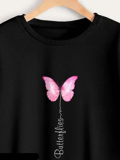 VELOMI Black & Red Tittli Sweatshirt – Stylish Casual Pullover for Women
