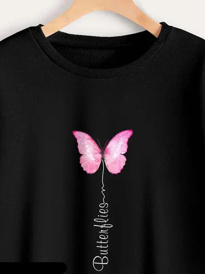 VELOMI Black & Red Tittli Sweatshirt – Stylish Casual Pullover for Women